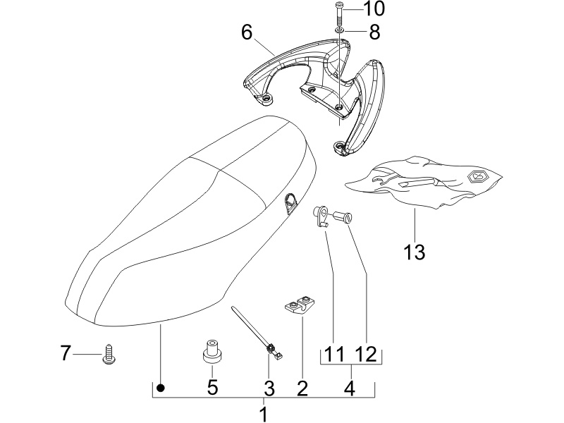 Fly 150 4T 2006-2007 EMEA — Zitbankje