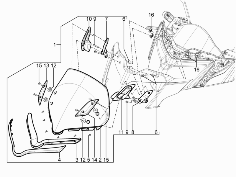 MP3 125 Yourban Erl 2011-2013 EMEA — Windscherm - Schijven