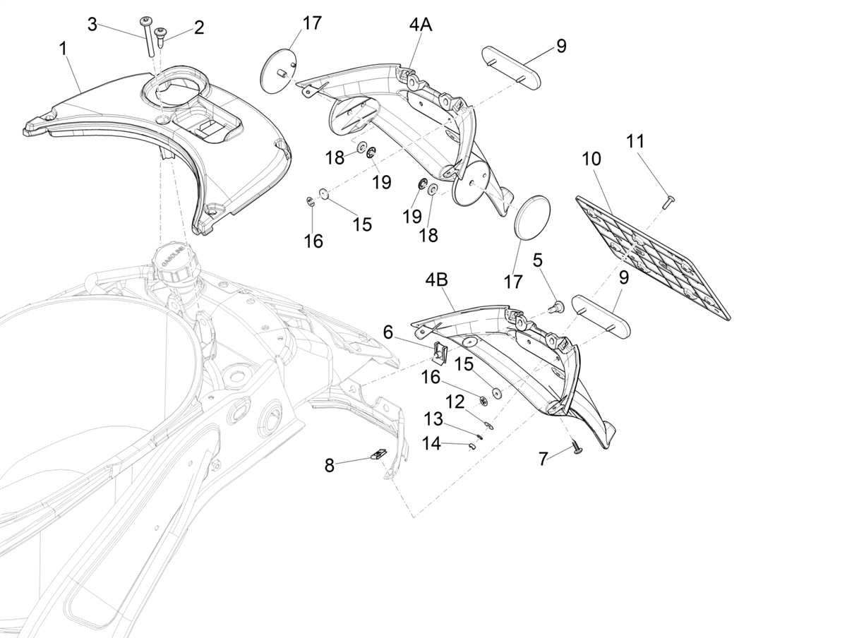 Vespa Primavera 150 E5 2023 APAC — Achterspatbord-Spatlappen