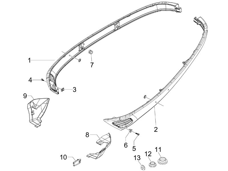 Vespa S 150 4T 2V no ABS E3 2008-2009 EMEA — Zijkappen-Spoiler