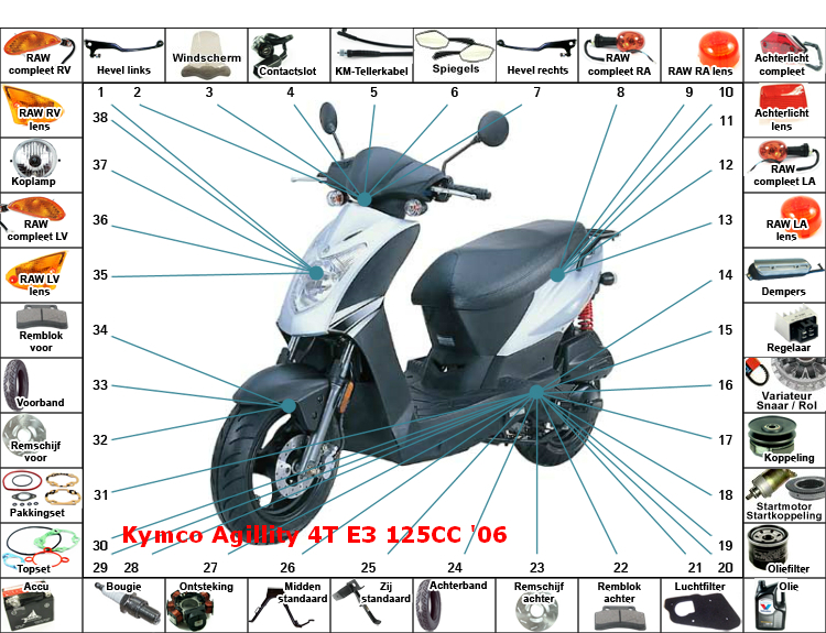Agillity 4T E3 125CC '06 - '08