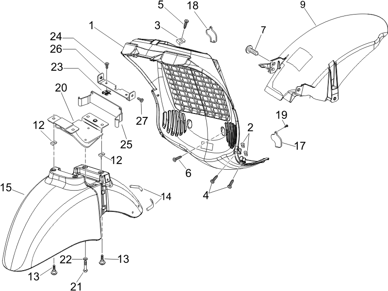 Beverly 500 Cruiser E3 2007-2012 EMEA — Wielkast - Wielspatbord