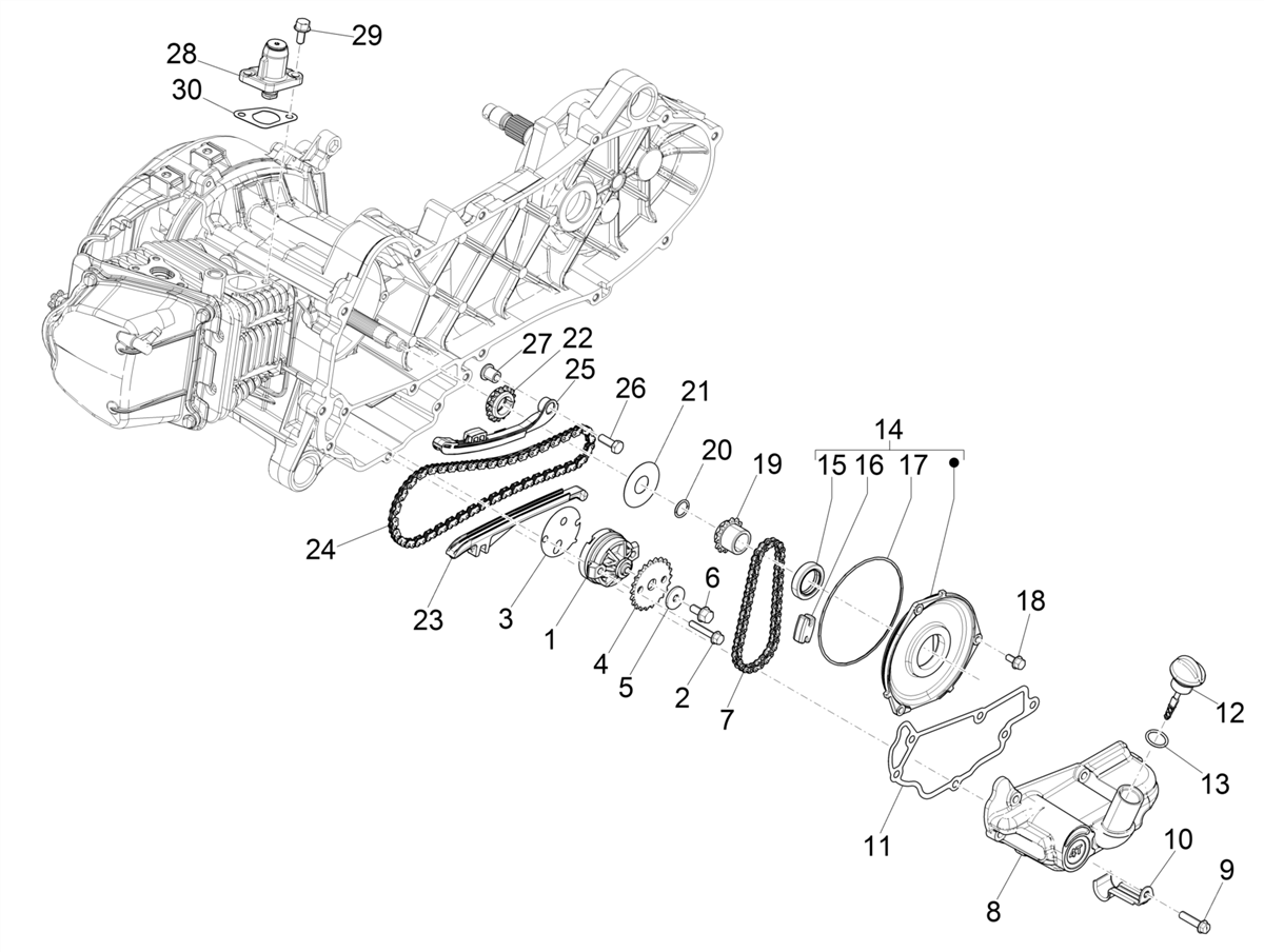 Zip 50 4T no ABS E4 2018-2020 EMEA — Oliepomp