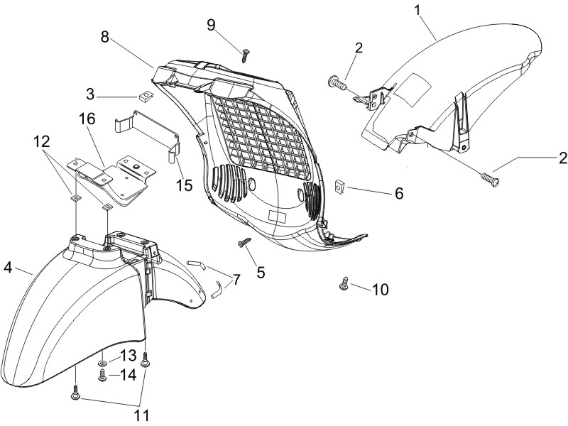 Beverly 125 Tourer E3 2007-2010 EMEA — Wielkast - Wielspatbord