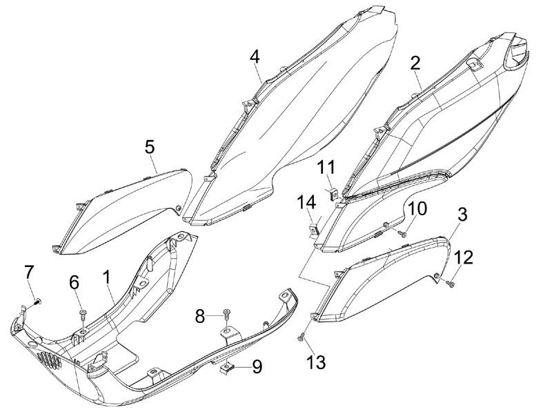 Fly 150 4T 2007-2012 NAFTA — Zijafdekking - spoiler