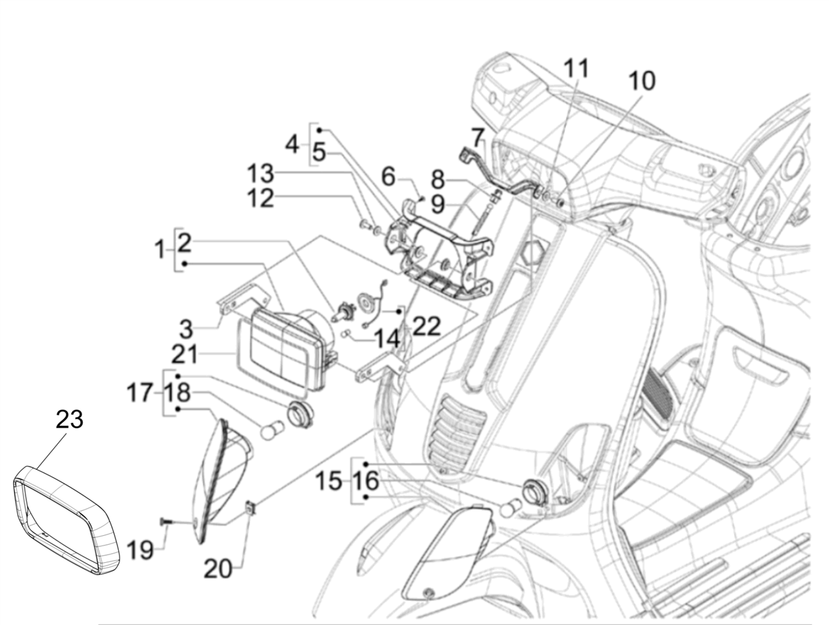 Vespa SXL 150 4T 3V Carb 2019-2022 — Voorlichten - Knipperlichten
