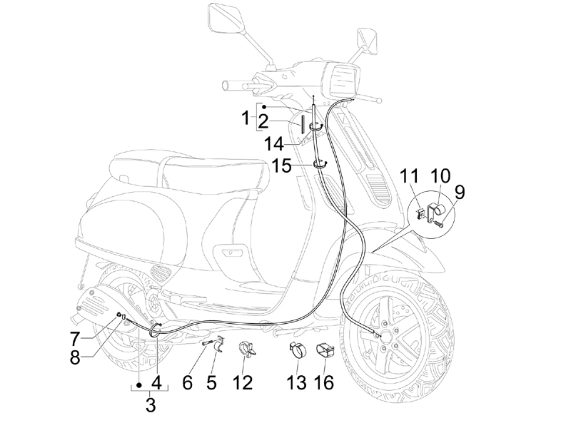 Vespa S 125 4T 2V no ABS E3 2007 EMEA — Kables