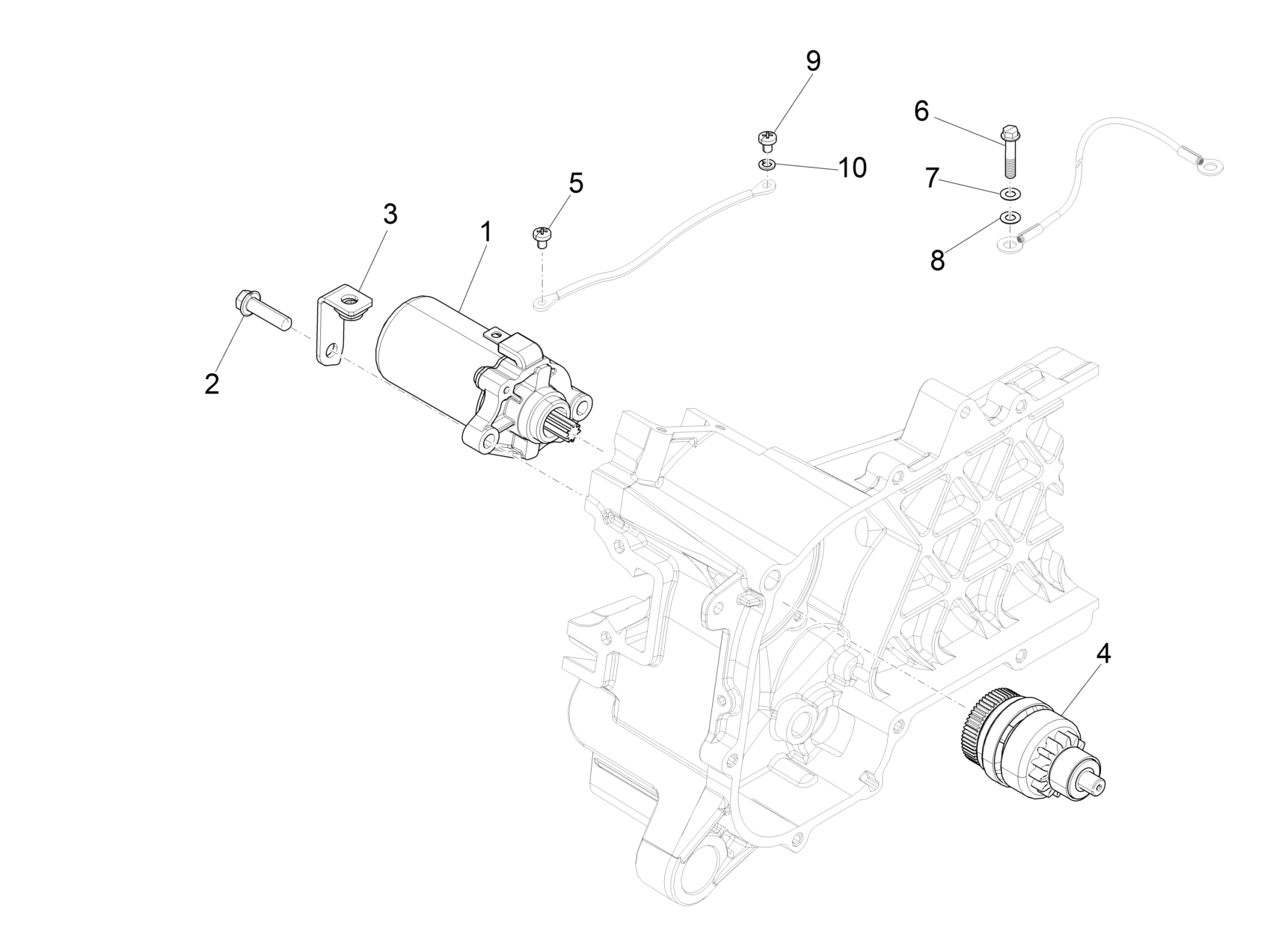 Vespa Primavera No ABS 50 4T 3VS E4 2017-2020 EMEA — Startmotor - Elektrische starter