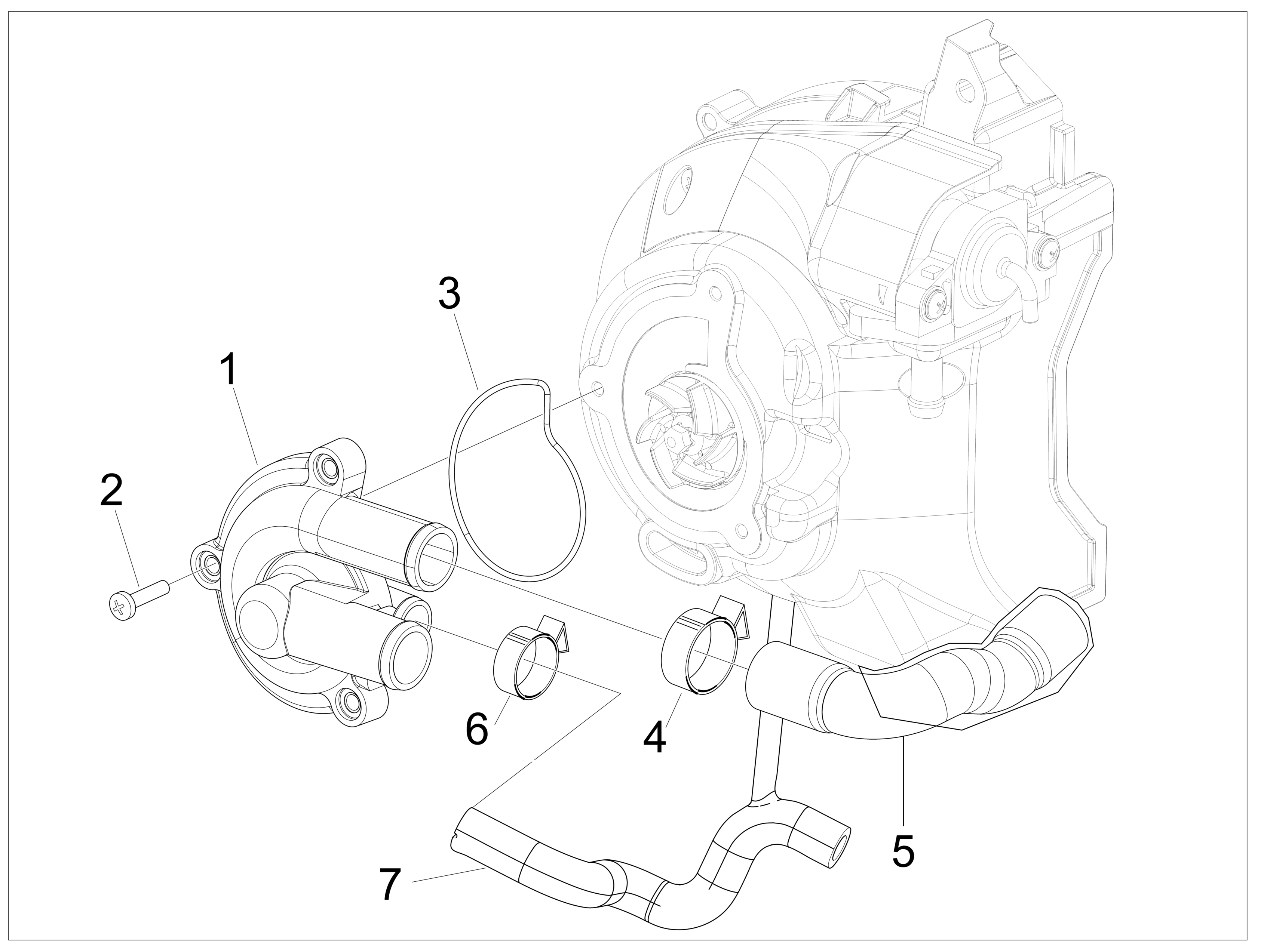 Beverly 125 Tourer E3 2007-2010 EMEA — Waterpomp