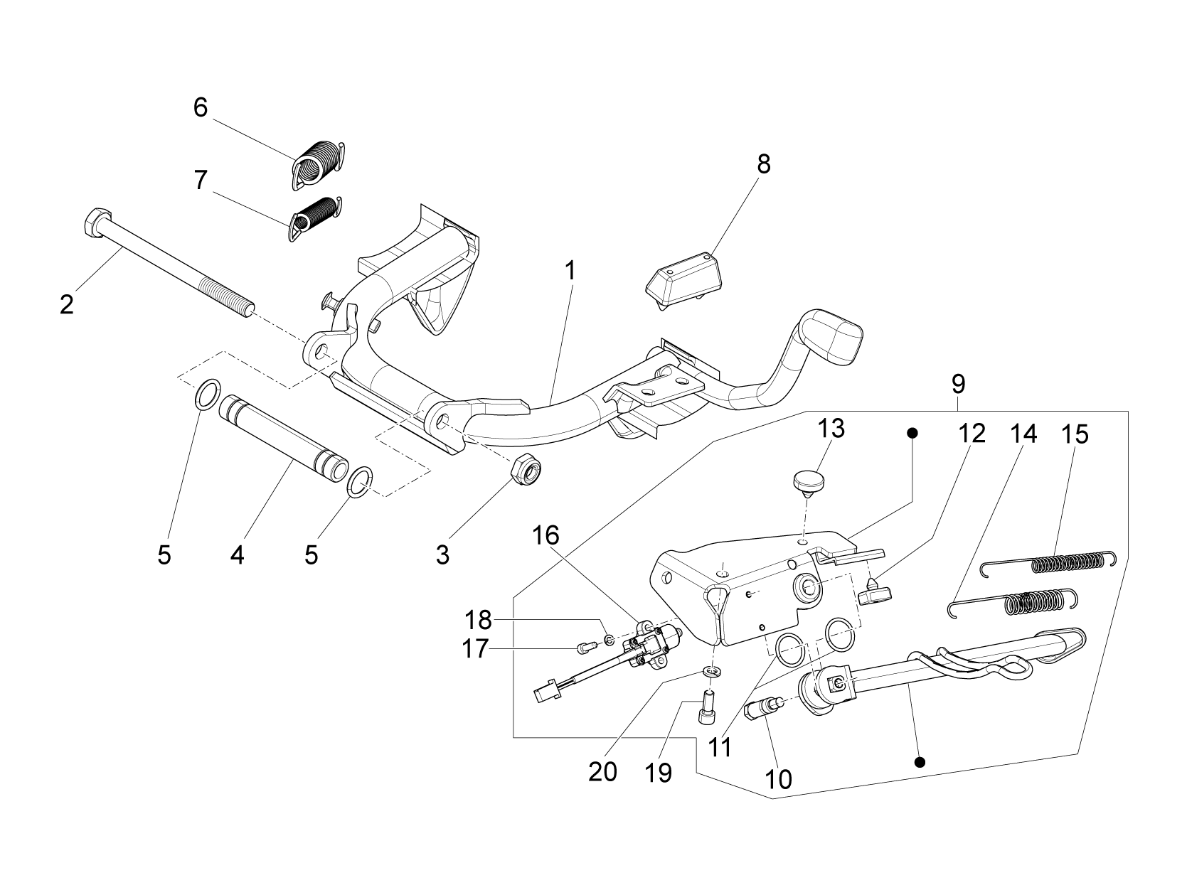 Vespa S 150 4T 3V ie no ABS E3 2012-2014 APAC — Middenstandaard
