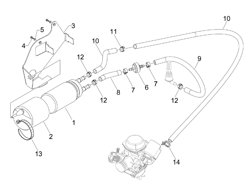 Vespa S 125 4T 2V no ABS E3 2007-2008 EMEA — Injectiesysteem