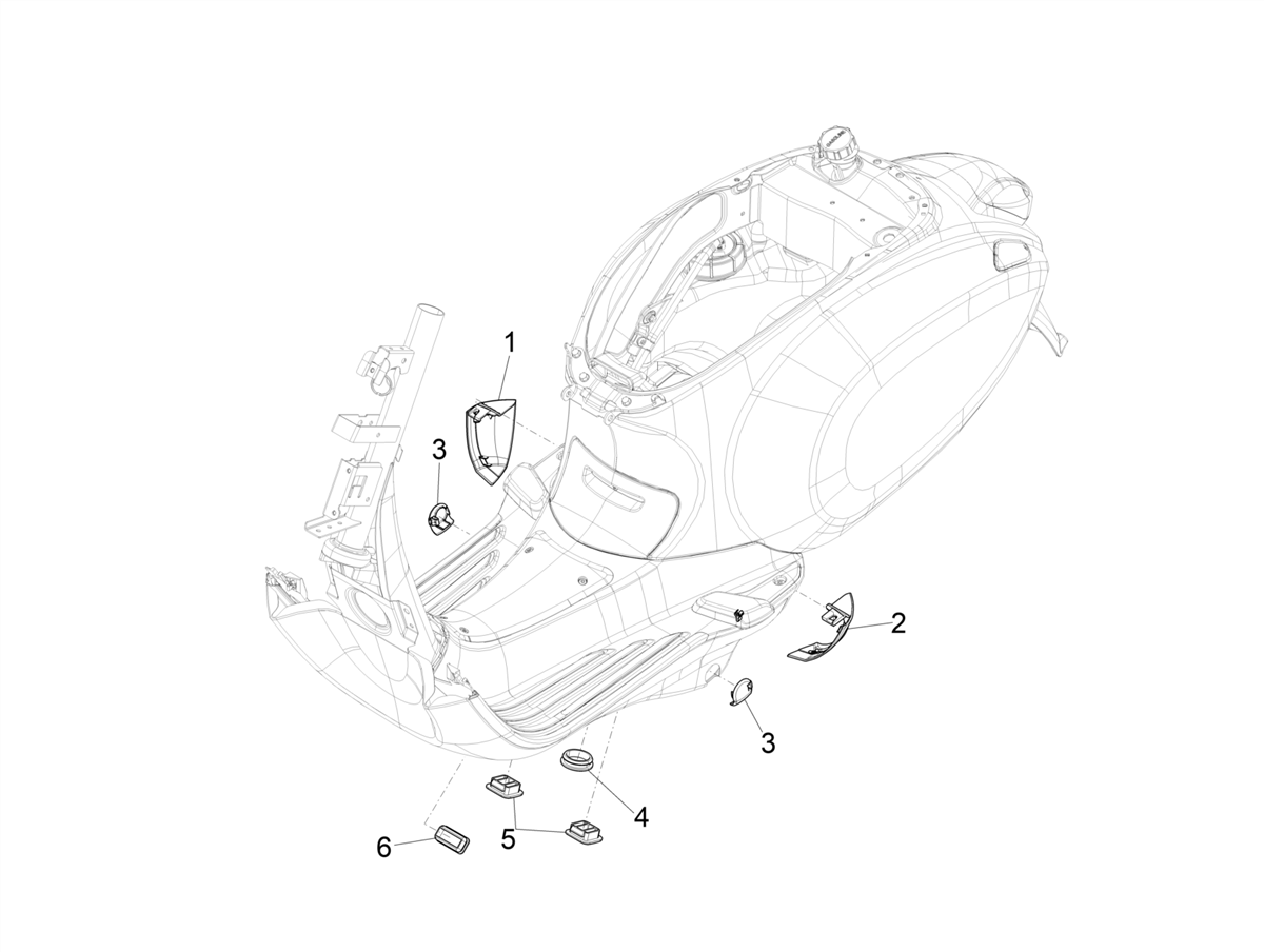 Vespa Primavera 150 E4 E5 75 Anniversario 2021 APAC — Zijkappen-Spoiler