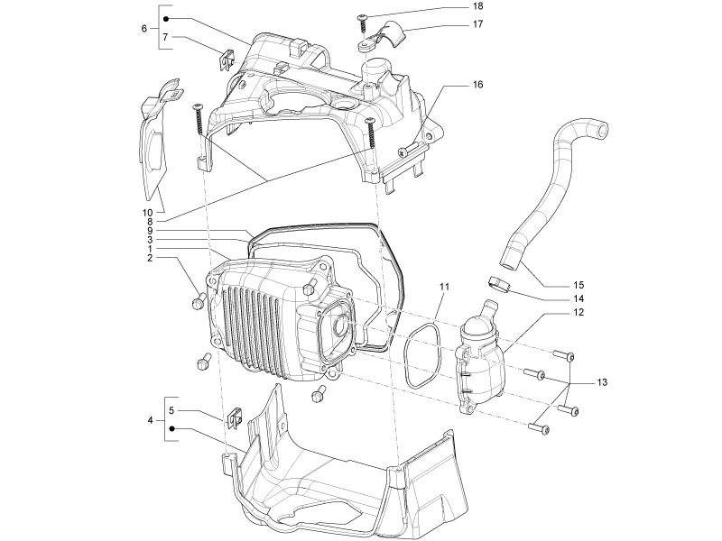 Vespa S 150 4T ie no ABS E3 2011-2013 APAC — Cilinderkopdeksel