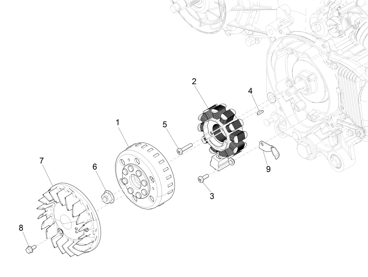 Zip 50 4T no ABS E4 2018-2020 EMEA — Ontsteking - Vliegwiel
