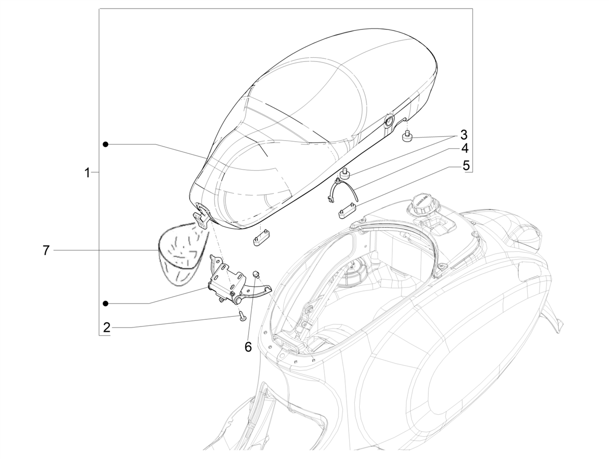 Vespa Primavera 50 4T 3V E5 2020-2023 EMEA — Zadel/Buddyzit