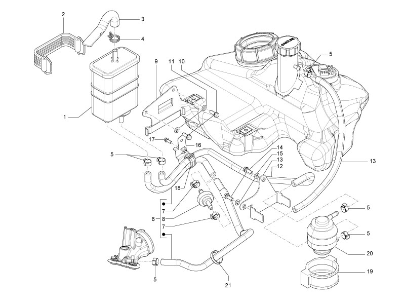 Vespa S 150 4T 2V ie no ABS E3 2011 APAC — AntiVerdampingssysteem