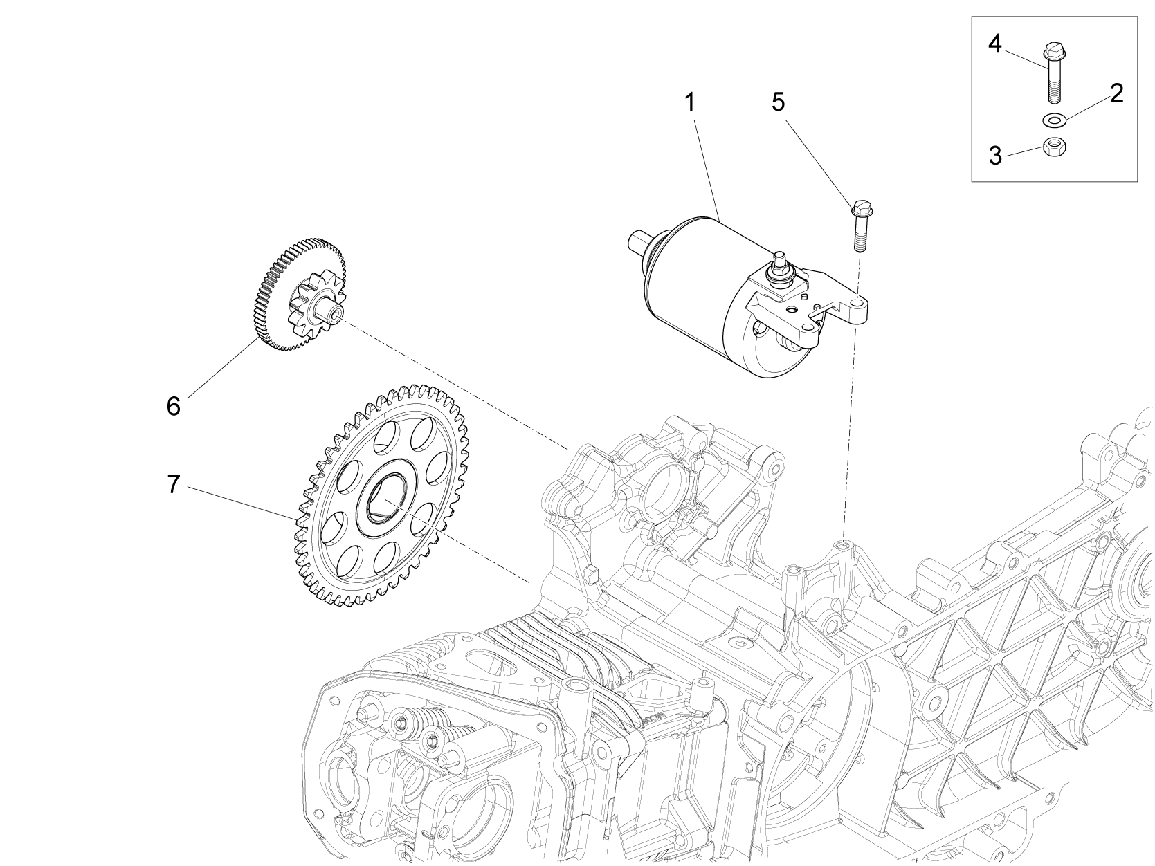 Vespa S 125 4T 3V ie no ABS E3 2012 EMEA — Startmotor - Elektrische starter