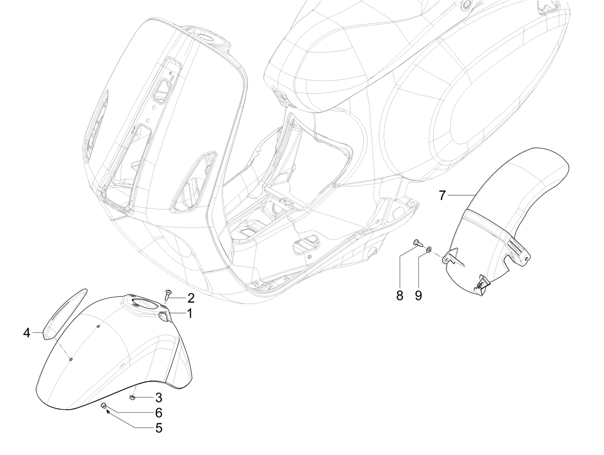 Vespa Primavera 50 4T 3V ie ABS E5 Mickey Mouse 2023 Canada NAFTA — Wielkasten-Spatborden