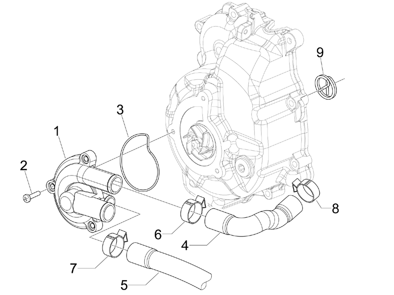X7 250 ie Euro 3 2008 EMEA — Waterpomp