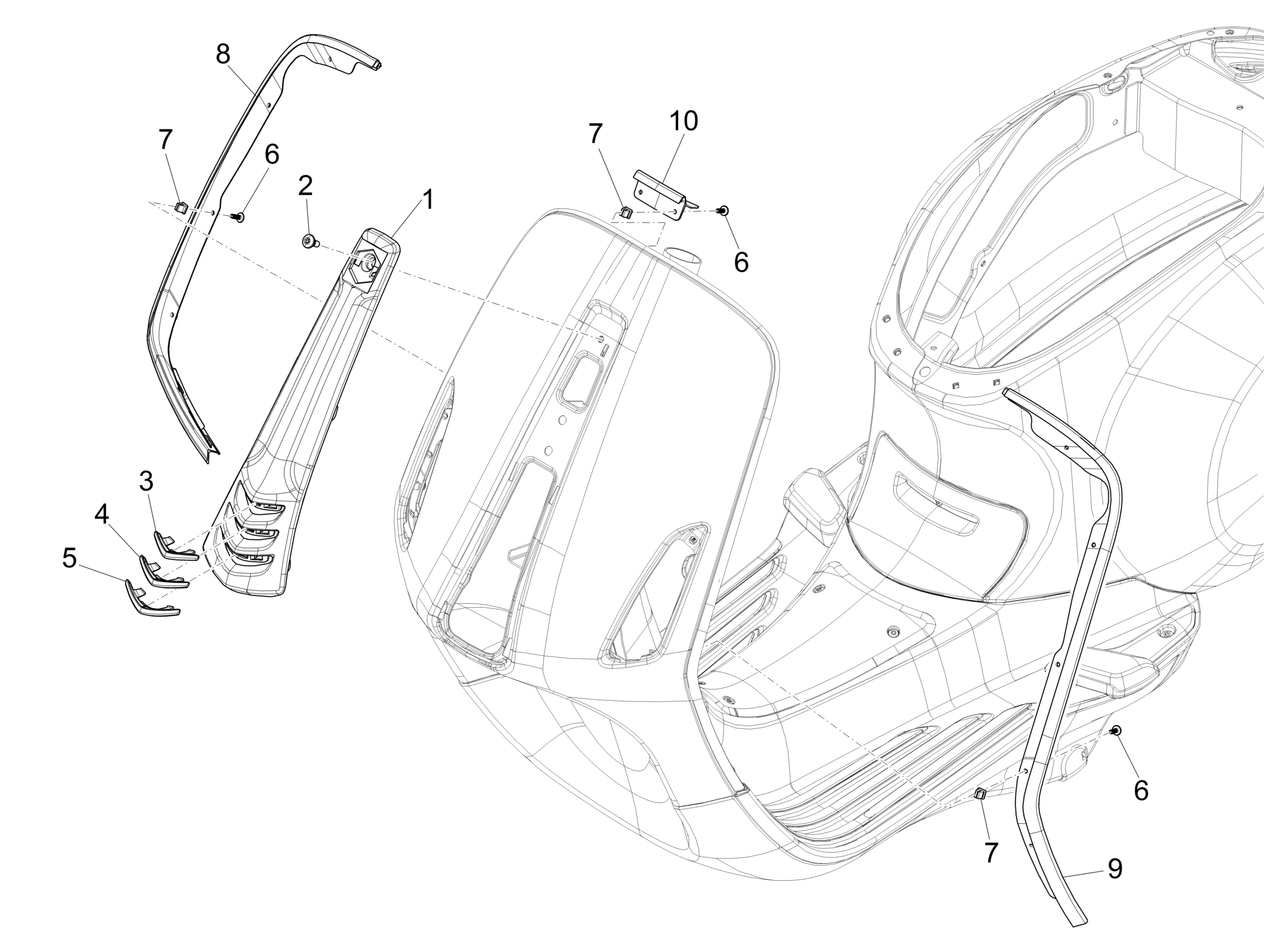 Vespa Sprint 150 4T 3V ie no ABS E3 2015-2016 APAC — Voorscherm