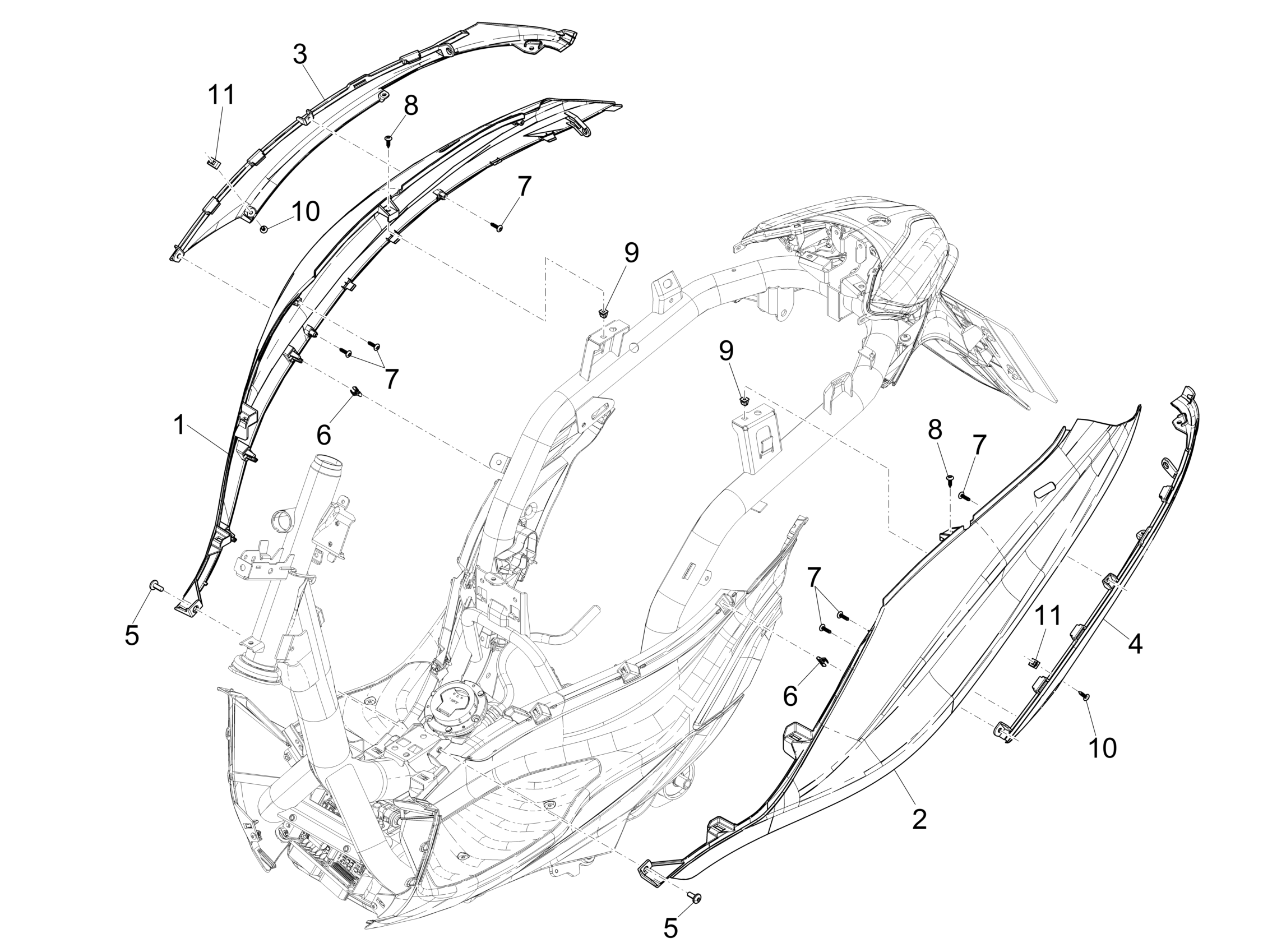 Medley 125 ABS E5 2021-2022 EMEA — Zijafdekking - spoiler