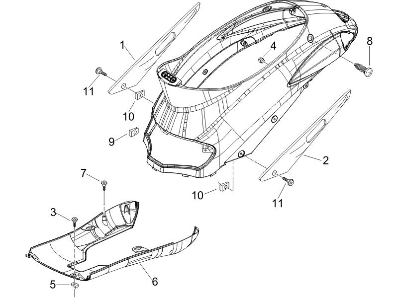 Liberty 50 4T Sport 2006 EMEA — Zijafdekking - spoiler