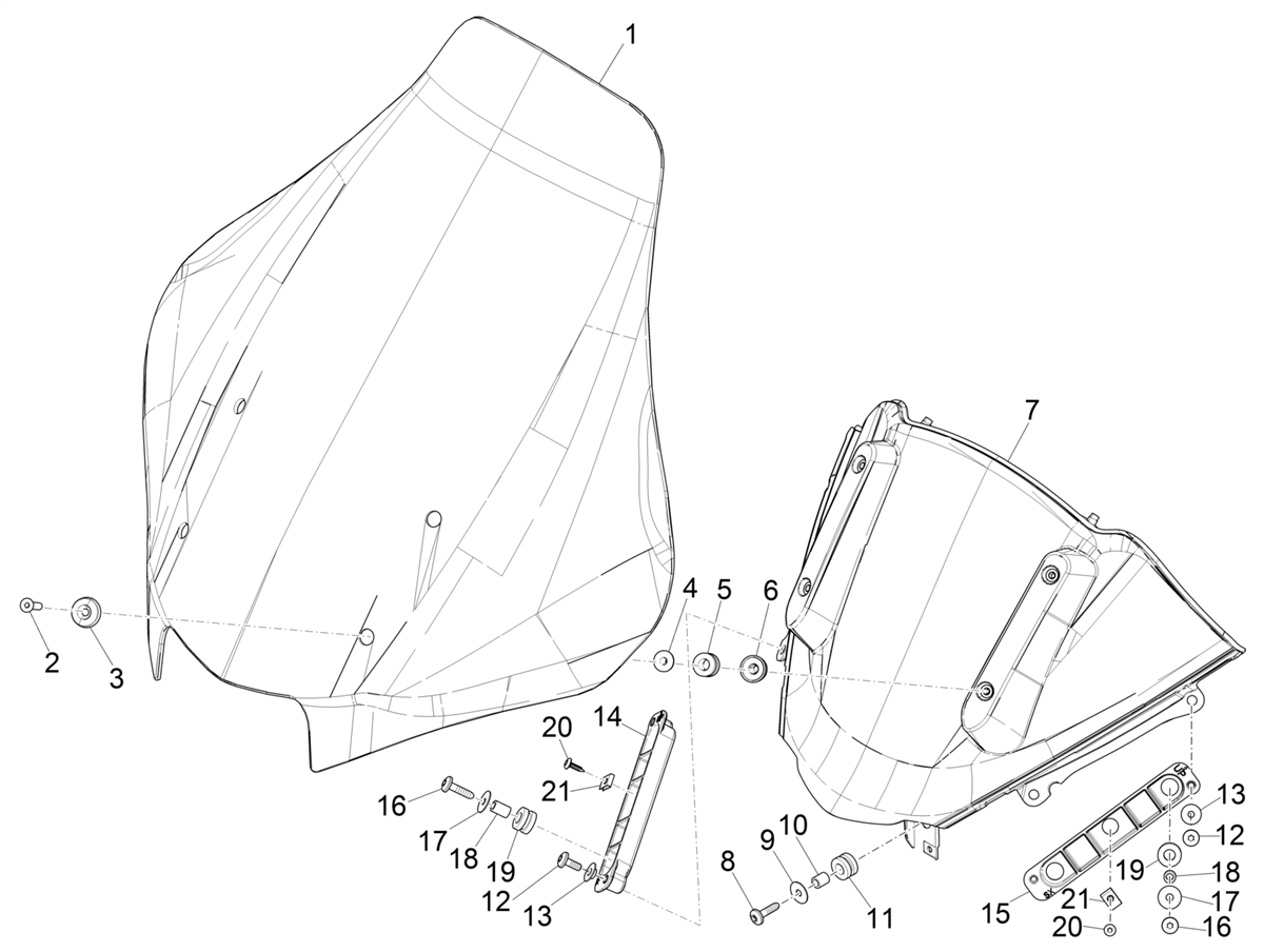 MP3 400 E5 2020-2021 EMEA — Windscherm - Schijven