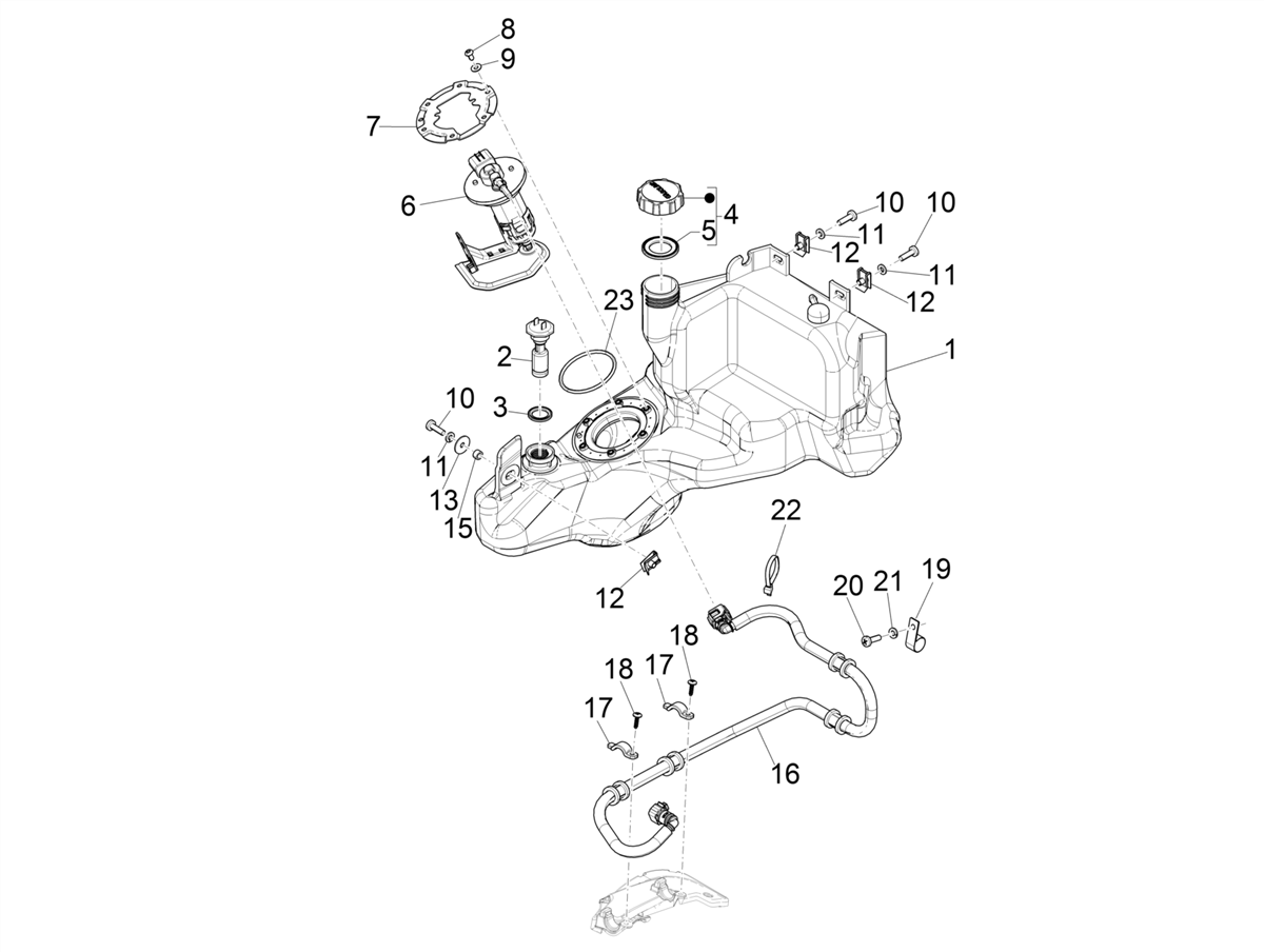 Zip 50 4T no ABS E5 2021-2023 EMEA — Brandstoftank