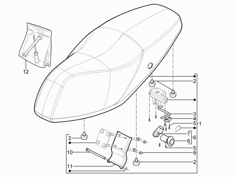 Typhoon 125 4T 2V E3 2011-2019 NAFTA — Zitbankje