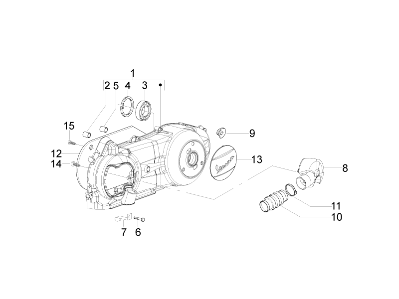 Vespa S 150 4T ie no ABS E3 2011-2013 APAC — Krukasdeksel - Koelkap