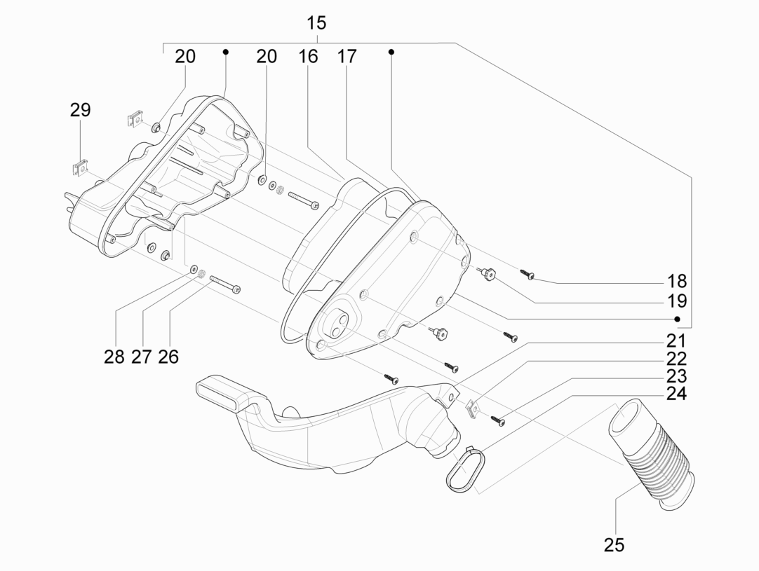 Vespa S 150 4T ie no ABS E3 2011-2013 APAC — Luchtfilter