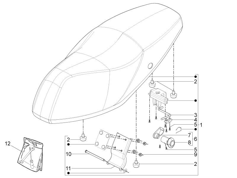 Typhoon 50 4T 4V E2 2012-2022 NAFTA — Zitbankje