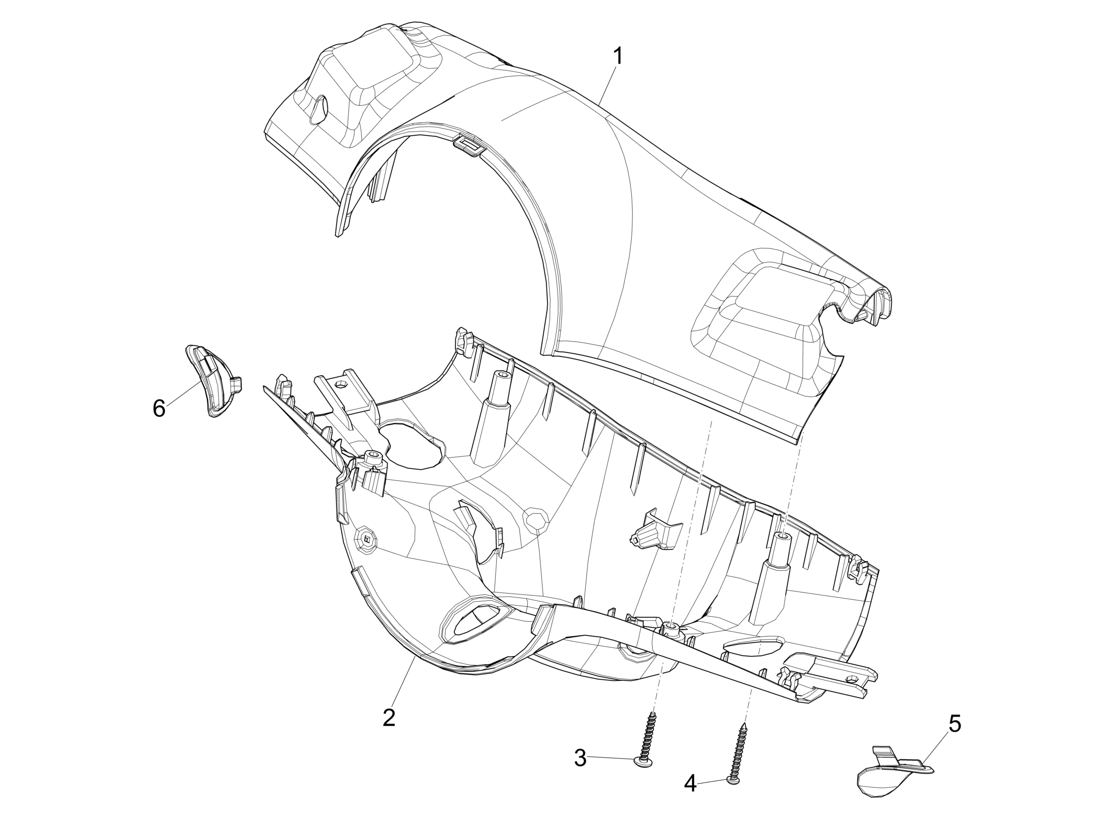 Vespa Primavera 50 4T 3V ie ABS E5 Mickey Mouse 2023 Canada NAFTA — Stuurkappen