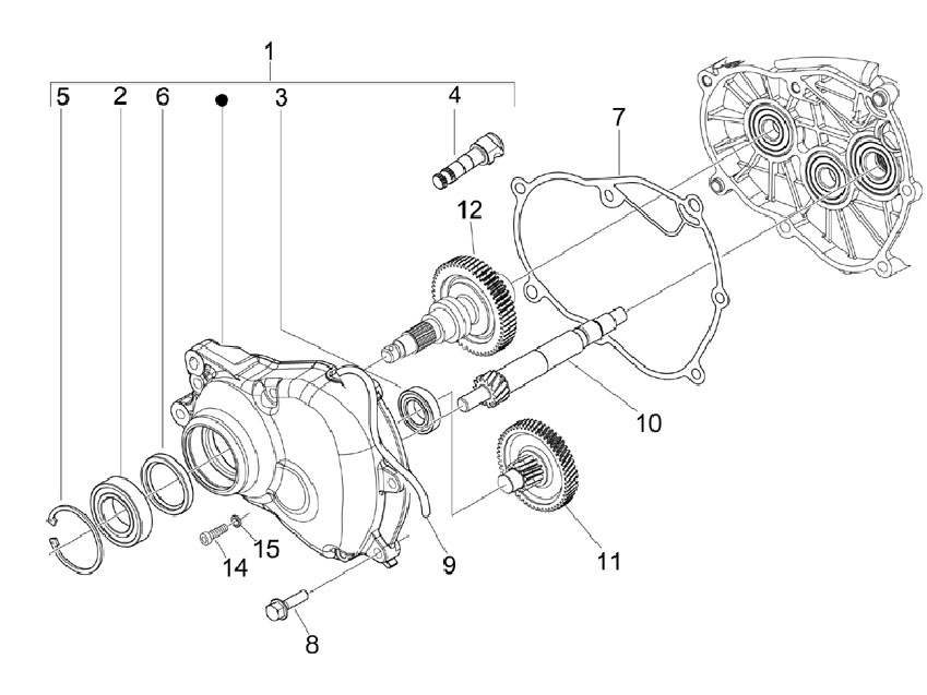 Vespa S 150 4T no ABS E3 2009-2010 APAC — Versnellingsbak