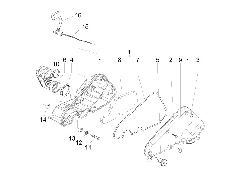 Vespa S 125 College 4T 2V ie no ABS E3 2009-2011 EMEA — Luchtfilter
