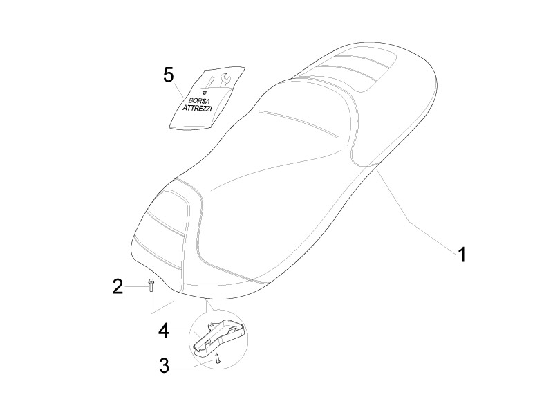 MP3 500 Sport 2010-2012 NAFTA — Zitbankje