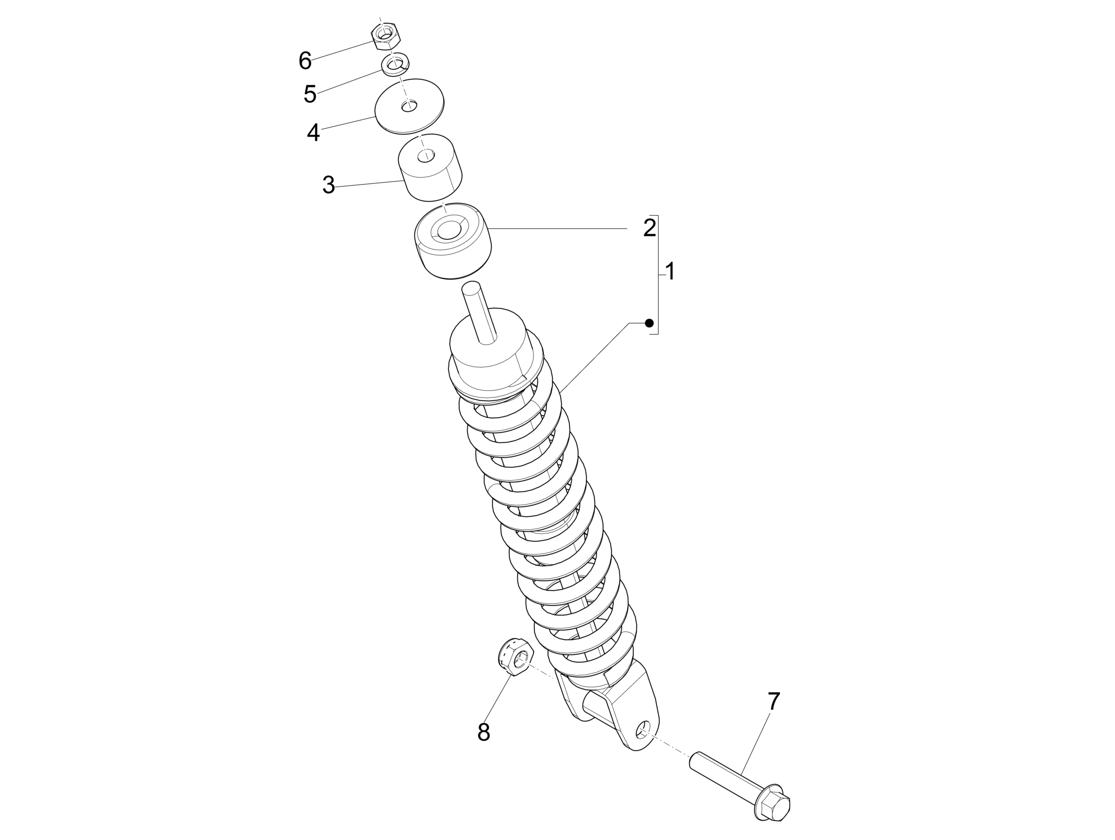Zip 50 SP no ABS E2 2006-2013 EMEA — Achterwielophanging - schokdemper