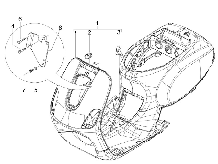 Vespa S 150 4T no ABS E3 2009-2010 APAC — Frame