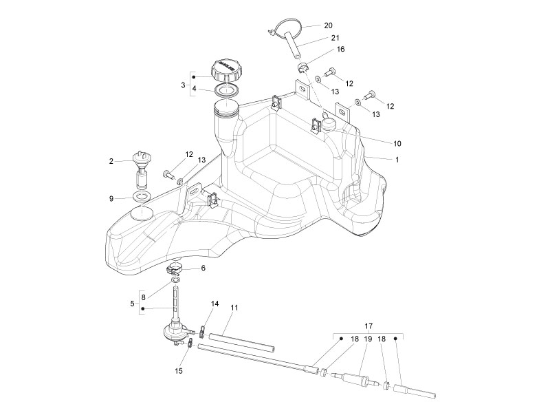 Zip 50 SP no ABS E2 2006-2013 EMEA — Brandstoftank
