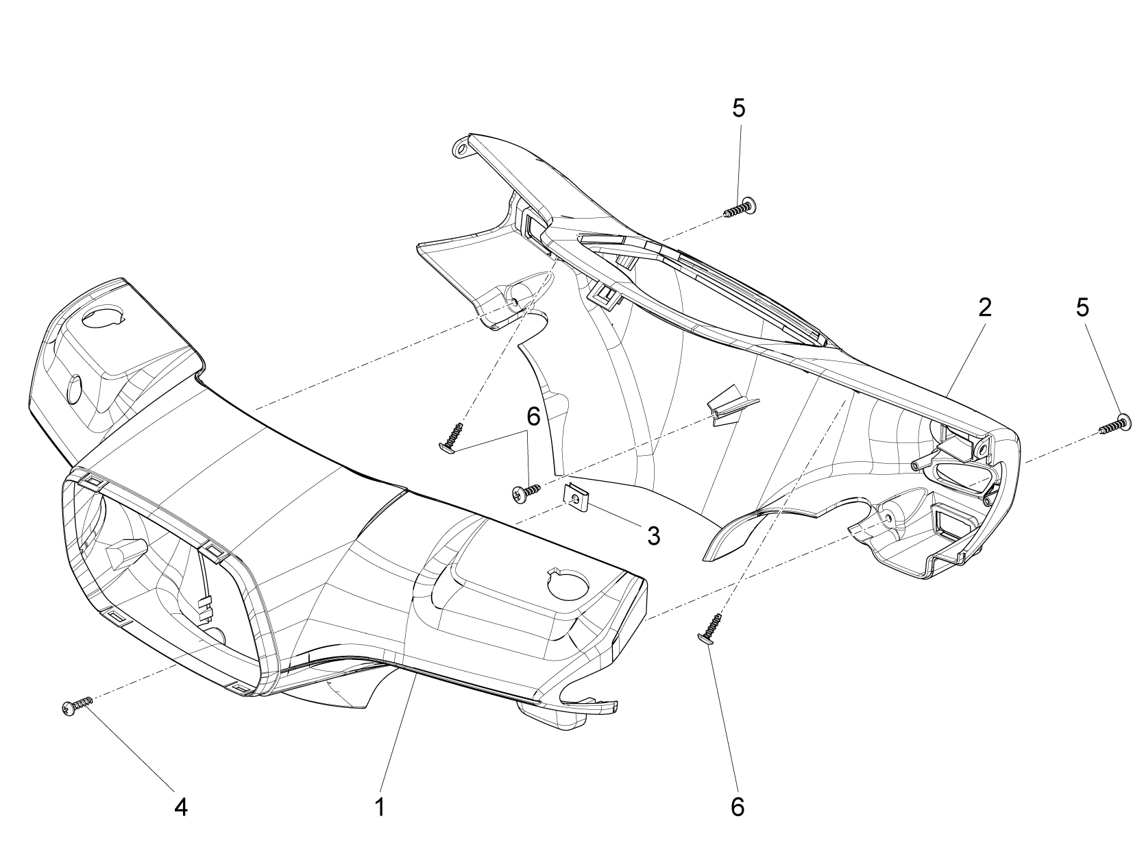 Vespa S 150 4T 3V ie no ABS E3 2012-2014 APAC — Stuurkappen