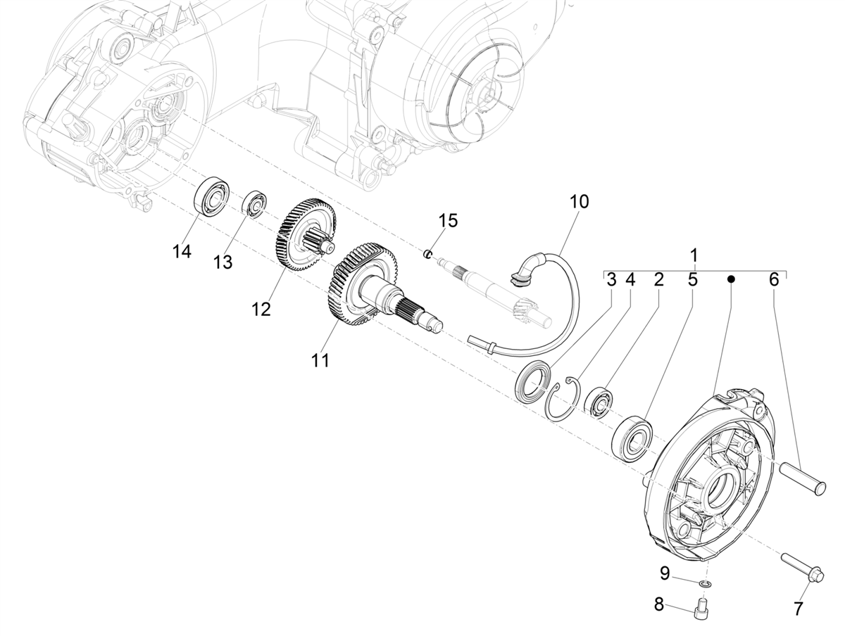 Vespa Primavera 50 4T 3V ie ABS E5 Mickey Mouse 2023 EMEA — Versnellingsbak