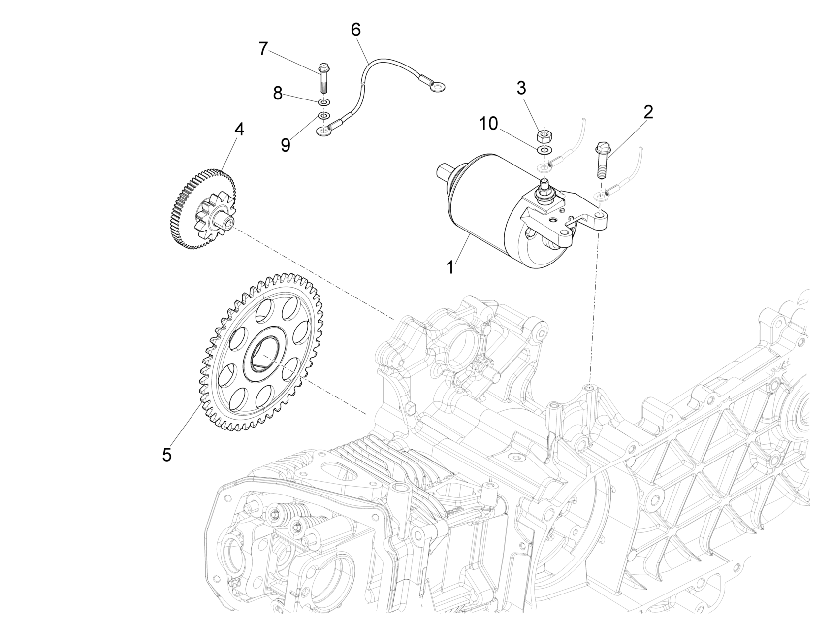 Vespa Sprint 150 4T 3V Iget ABS E5 2021-2023 APAC — Startmotor - Elektrische starter