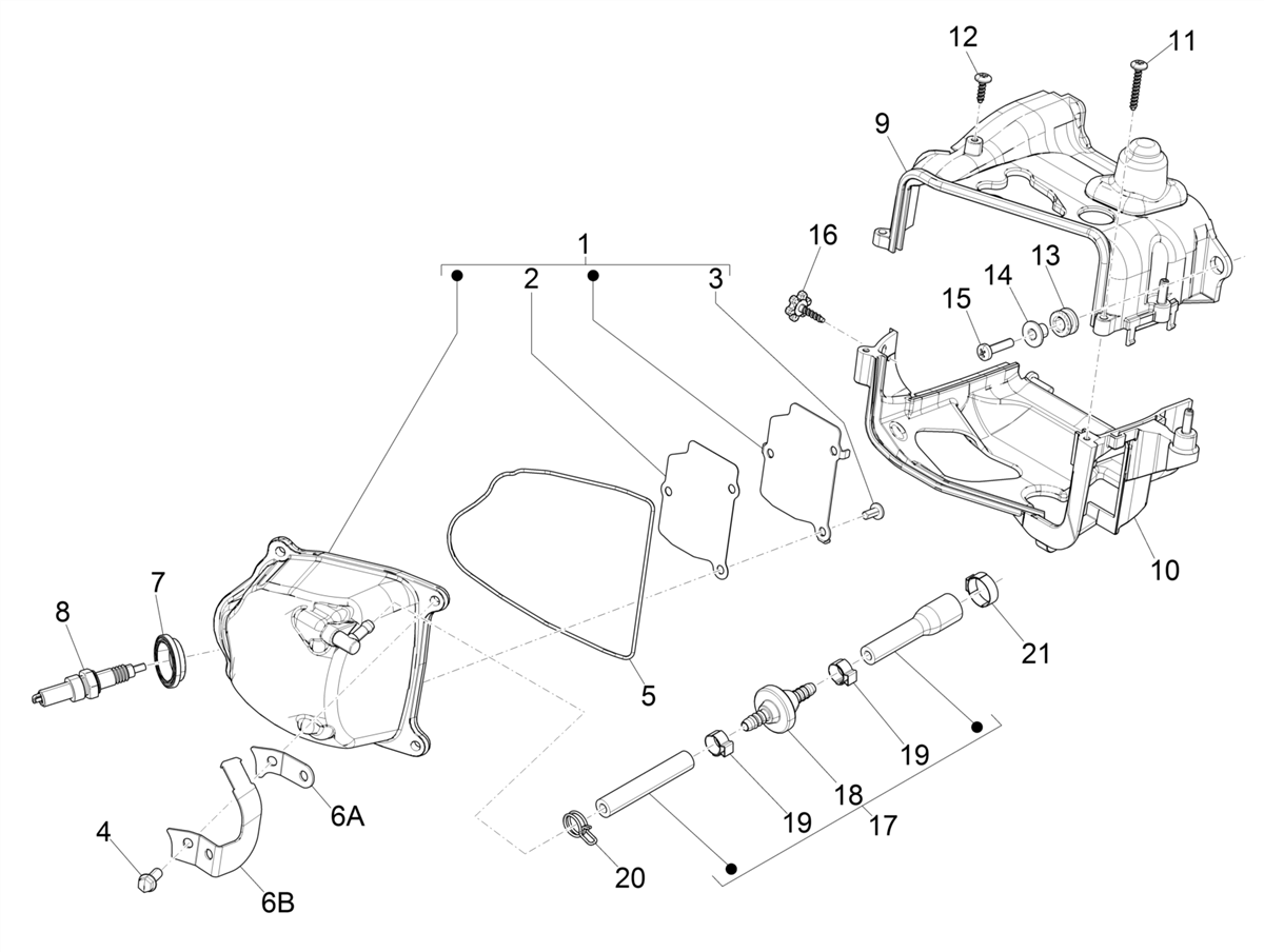 Vespa Primavera 50 4T 3V ie ABS E5 Mickey Mouse 2023 EMEA — Cilinderkopdeksel
