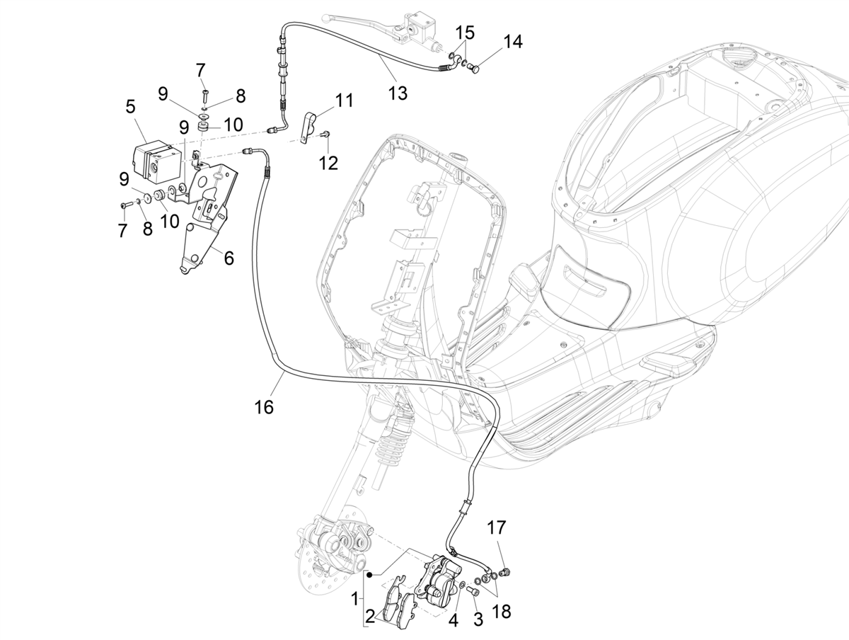 Vespa VX VXL SXL 150 4T 3V 2016-2021 — Remsysteem ABS