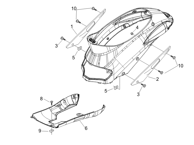 Liberty 200 4T Sport 2006 EMEA — Zijafdekking - spoiler
