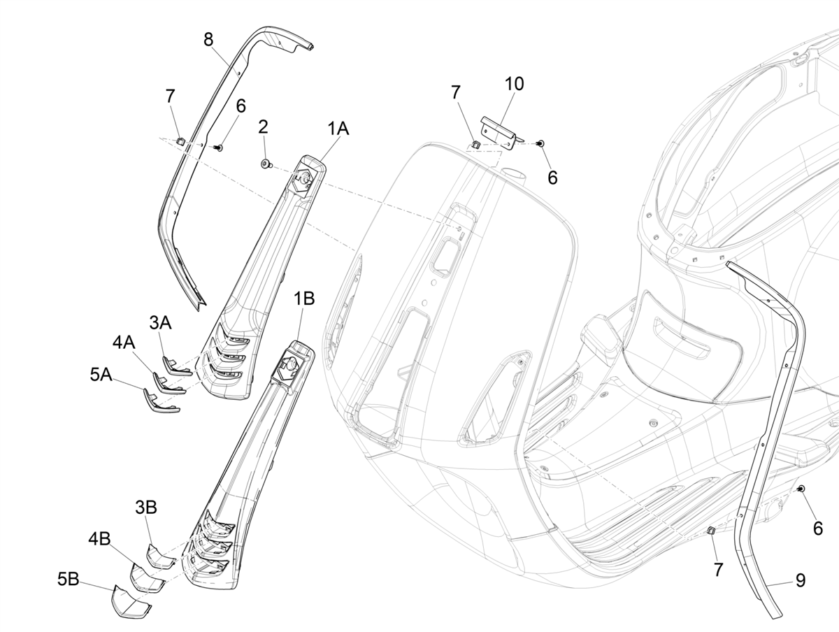 Vespa Sprint 150 4T 3V Iget ABS E4 2016-2023 NAFTA — Voorscherm