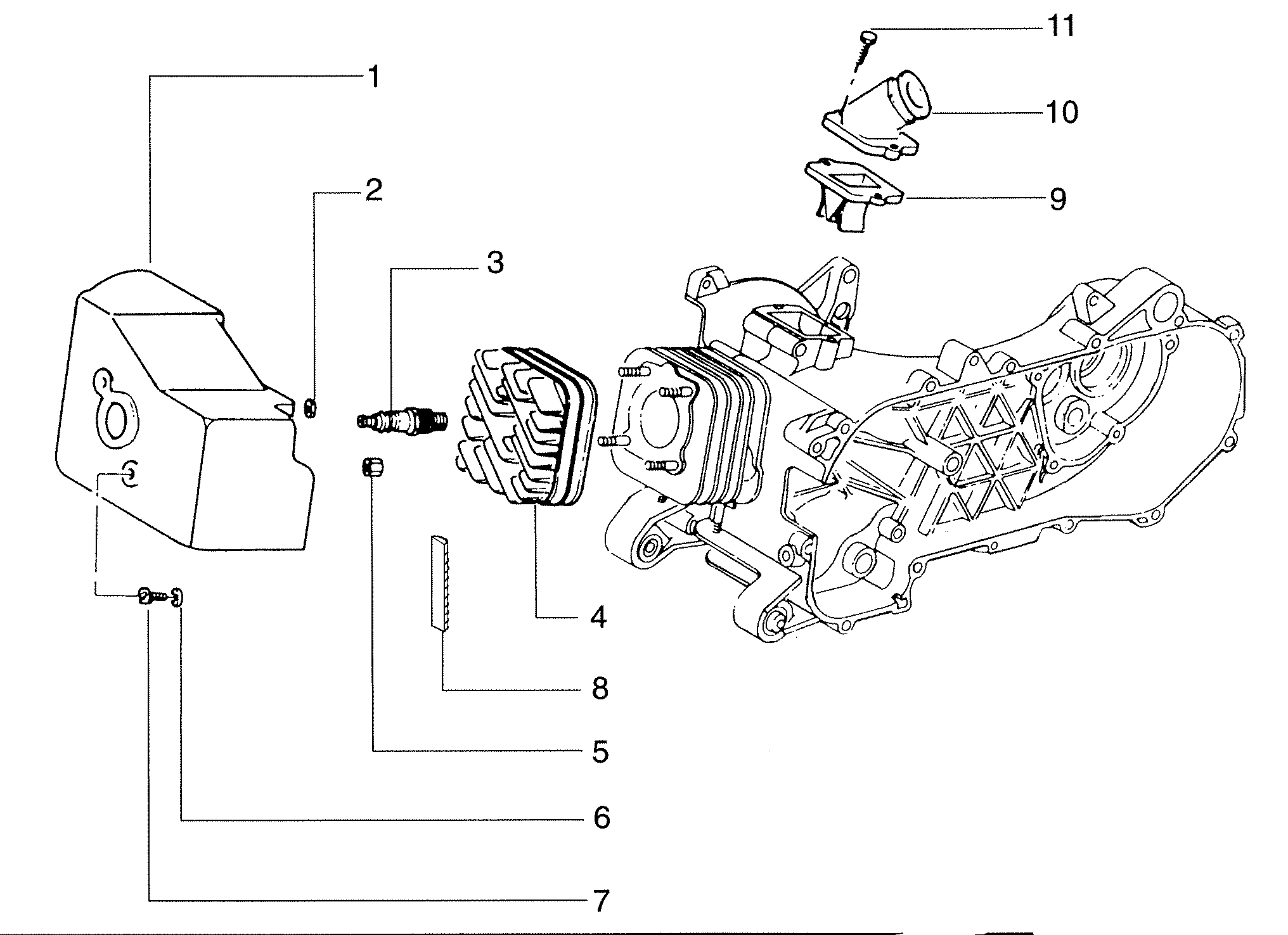 Piaggio Skipper 125 150CC — Cilinder en spruitstuk
