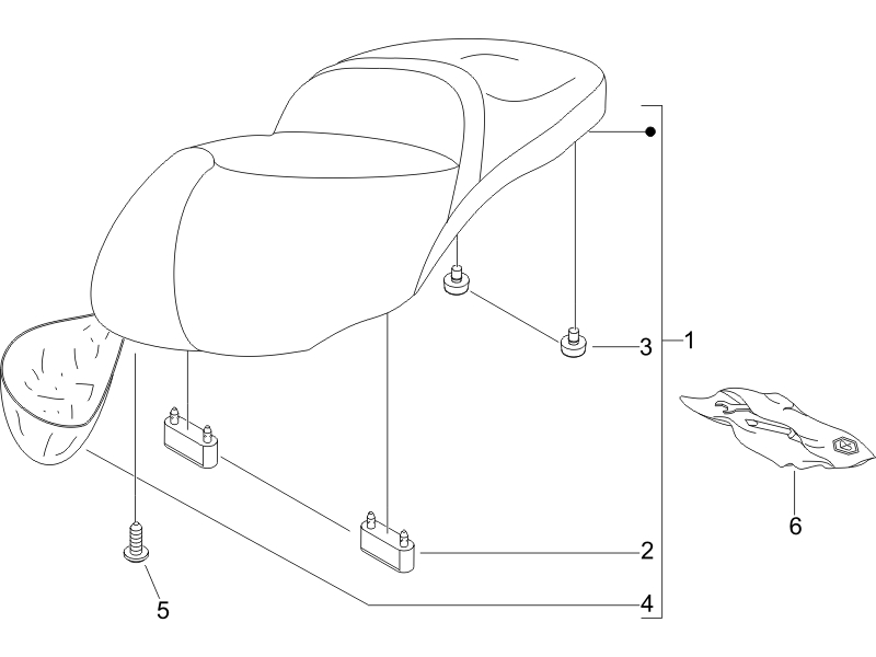 Beverly 500 Cruiser E3 2007-2012 EMEA — Zitbankje