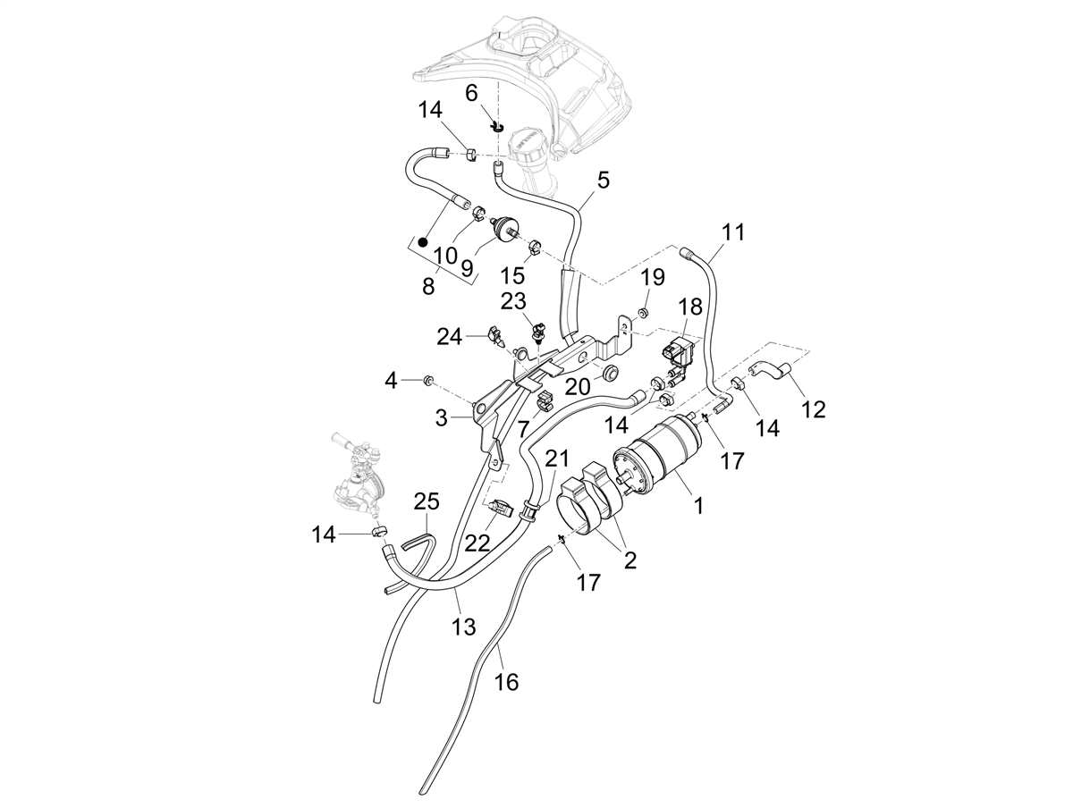 Vespa GTS 300 ABS E5 2022-2023 EMEA — AntiVerdampingssysteem