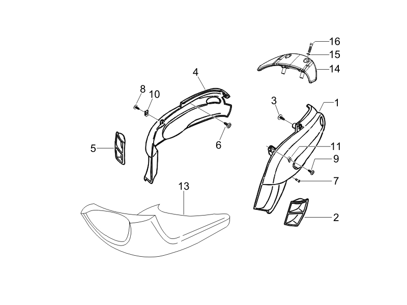 Typhoon 50 2T E2 2007-2008 EMEA — Zijafdekking - spoiler
